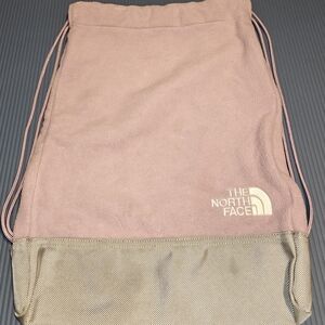 The North Face Pink and Tan Drawstring Bag